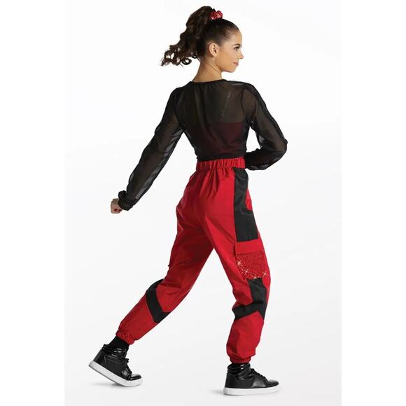 Dance Costume Small Adult White Weissman 15673 Hip Hop Tap Jazz 2 pc Sequin - Picture 2 of 3